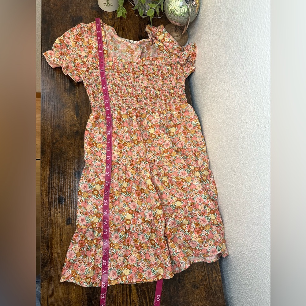 Blush floral square neck dress - Picture 6 of 7